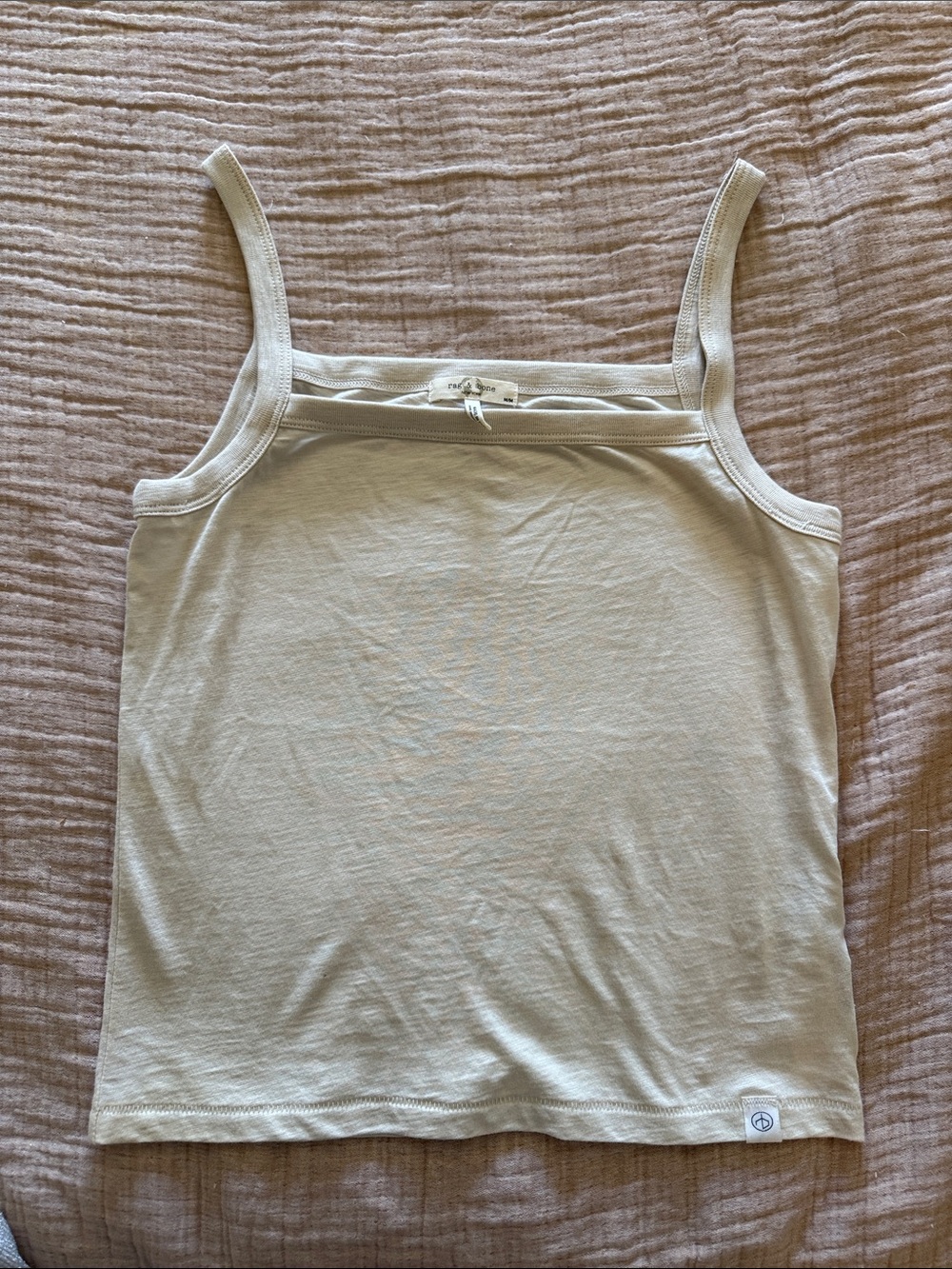 Rag & Bone Classic Women's Cream Tank Top - Minimal Scoop Neck